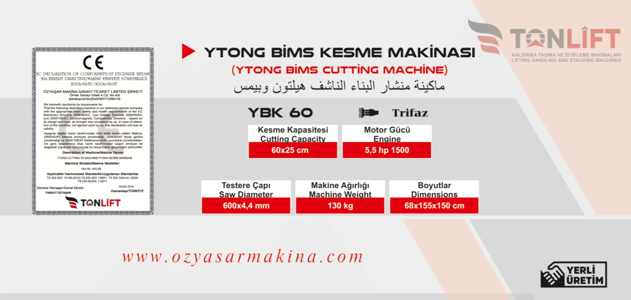Ytong Bims Aerated Concrete Cutting Machine (Dry Cutting)